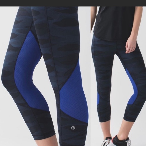 lululemon athletica Pants - Lululemon Pace Rival Crop Luxtreme Navy Camo 6